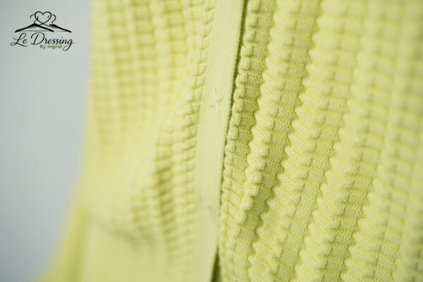 Gilet Paule Ka – Taille L (petit L) – Maille texturée vert anis