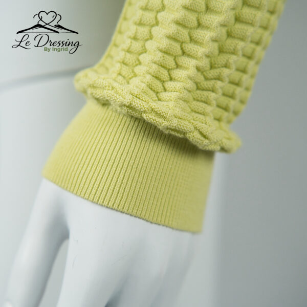 Gilet Paule Ka – Taille L (petit L) – Maille texturée vert anis