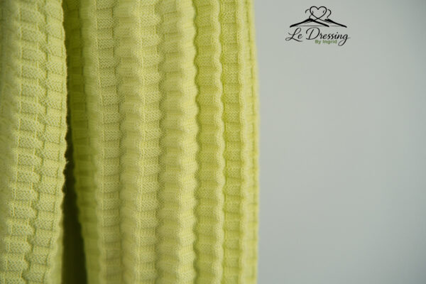 Gilet Paule Ka – Taille L (petit L) – Maille texturée vert anis