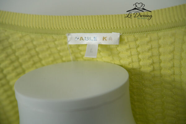 Gilet Paule Ka – Taille L (petit L) – Maille texturée vert anis