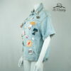 Veste en jean Clandestina customisée – Taille S (convient aussi à un M)
